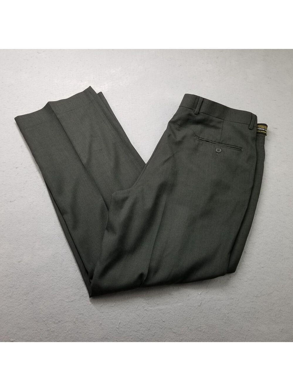 Paolo Giardini Pants Size 38X32 Green Dress Slacks Superior 100